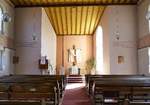 Eckartsweier, Blick zum Altar in der evangelischen Kirche, Mai 2020