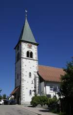 Altglashtten, die katholische Pfarrkirche St.Wendelin von 1765, Aug.2020