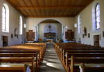 Drlinbach, Blick zum Altar in der Kirche St.Johannes, Juli 2020