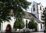 Schopfheim, die Alte Stadtkirche St.Michael, mit Wandmalerein aus dem 13.Jahrhundert, Juli 2020