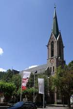 Hausach, die Kirche St.Mauritius, 1892-96 vom Architekt Max Meckel im neugotischen Stil erbaut, Juni 2020