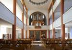 Kandern, Blick zur Orgelempore in der Stadtkirche St.Clemens, mit der historischen Orgel von Franz Joseph Merklin, aufgebaut 1825-27, Sept.2020