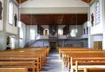 Mühlenbach, Blick zur Orgelempore in der Kirche St.Afra, Juni 2020