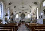 Zell a.H., Blick zum Altar in der Stadtkirche St.Symphorian, Juli 2021