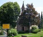 Grn, Stadtteil von Zell am Harmersbach im mittleren Schwarzwald, die Michaelskapelle, feierte 2017 ihr 450-jhriges Jubileum und ist damit die lteste Kapelle im Harmersbachtal, Juli