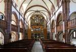 Badenweiler, Blick zur Orgelempore in der evangelischen Pauluskirche, Sept.2021