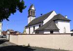 Nambsheim, die Kirche St.Stephan aus dem 19.Jahrhundert, Juli 2021 