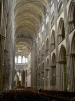 Rouen, gotische Kathedrale Notre Dame, Mittelschiff (06.07.2008)