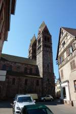 Schlettstadt(Selestat)im Elsa, die romanische Pfarrkirche St.Fides, 1170-80 erbaut, war die ehemalige Klosterkirche der Benediktiner, Mai 2011