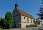 Gebweiler, der Giebel mit dem Eingang zur Kirche Notre-Dame-du-Saering, Sept.2011