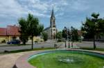 Wolfgantzen, die Kirche St.Wolfgang mit der historischen Rinckenbachorgel von 1888, Juni 2012