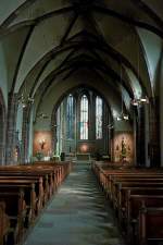 Zabern (Saverne), Blick in den Innenraum der Mari-Geburt-Kirche, Okt.2012