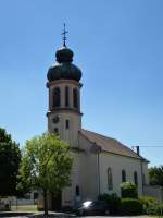 Geiswasser am Rheinseitenkanal, die Kirche St.Fridolin, Mai 2013