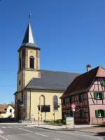 Fessenheim, die barocke Kirche St.Kolumba, erbaut 1774, Juni 2013