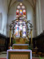 Lautenbach, der Altar der Stiftskirche stammt aus dem 15.Jahrhundert, Aug.2013