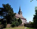 Ohnenheim im Unterelsa, die Kirche St.Gregor, Aug.2013 