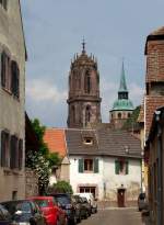 Schlettstadt, (Selestat), Blick zur Pfarrkirche St.Georg, Juni 2014