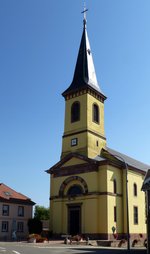 Heiteren, die Kirche St.Jakobus der ltere von 1866, Aug.2016 