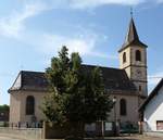 Biltzheim im Oberelsa, die Kirche St.Georg, Aug.2017