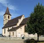 Biltzheim, die Kirche St.Georg, Aug.2017