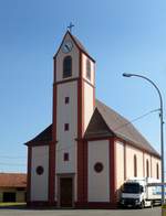 Rumersheim, die Kirche St.Gilles, erbaut 1782, Juni 2017