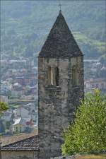 Kirchturm von Santa Perpetua in Tirano.