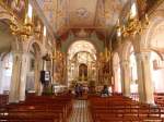Innenansicht der barocken Pfarrkirche  Igreja de São Vicente  in São Vicente an der Nordküste von Madeira (März 2014)