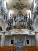 Mariastein, Blick zur Orgelempore, Juli 2013