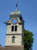 Eglisau, der Glockenturm der Stadtkirche, Aug.2013