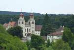 Rheinau, das Benediktinerkloster mit der Klosterkirche steht auf einer Insel im Rhein, Juli 2013