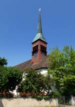 Laufen am Rheinfall, die Kirche des Ortes, Juli 2013