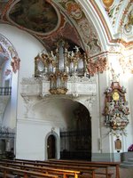 Benediktinerkloster Einsiedeln, die Marienorgel auf der Evangelienseite (links) - 19.02.2009