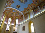 Ljubljana, die prachtvolle Deckenbemalung in der Burgkapelle St.Georg, Juni 2016