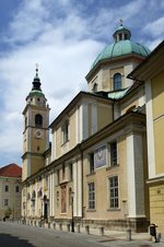 Ljubljana, die St.Nikolaus-Kathedrale, der barocke Dom wurde 1701-06 erbaut, Architekt war Andrea Pozzo, Juni 2016