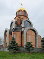 Eine neu aufgebaute Kirche in der Nhe des Bahnhofes Kiew-Passazhirsky Anfang April 2016 in der Ukrainischen Hauptstadt.