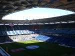 Die HSH-Nordbankarena in Hamburg.Damals hie das Stadion noch Hamburger Volksparkstadion.Ich habe es fotogarfiert aus unserem Auswrtsblock vor dem Spiel Hamburger SV gegen Hertha BSC Berlin.Das