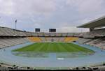 Blick in das Olympiastadion Barcelona (E) (Estadi Olmpic Llus Companys), im Jahr 1992 Austragungsort der Olympischen Sommerspiele.