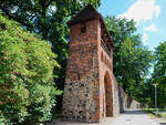 Die Rekonstruktion eines mittelalterlichen Wiekhauses in der Stadtmauer von Neubrandenburg.