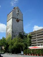 Ravensburg in Oberschwaben, das Untertor ist Teil der Stadtbefestigung in Richtung Westen, 36m hoch, wurde 1363 erbaut, Aug.2008