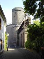 Kempen Altstadt: Eine pfiffige Idee unserer Vorfahren war das Errichten der Turmmhle im Jahre 1481 auf der Stadtmauer - so konnten etliche Meter an Hhe beim Bau der Mhle eingespart werden.
