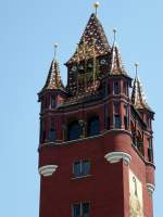 Basel, der Rathausturm wurde im Zuge der Marktplatzumgestaltung erbaut von 1899-1901, Mai 2015