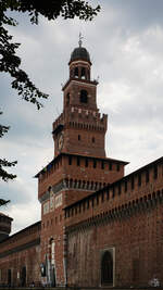 Der Hauptturm  Torre del Filarete  des mittelalterlichen Castello Sforzesco.