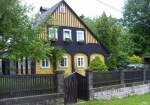 Umgebindehaus in Krompach, Lausitzer Gebirge,  Sommer 2004