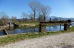 das Kollmansreuter Wehr oder Elzwehr, die 42m breite Anlage wurde 1883 gebaut und diente frher zur Ableitung des Wassers in den Mhlbach, heute Kulturdenkmal, Mrz 2014