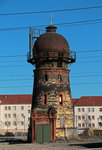 Wasserturm(der Bauart Klnne)am Personenbahnhof Merseburg im Februar 2014 