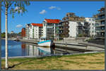 Das ehemalige Hafengebiet Norra Kajen in Sundsvall wurde zu einem modernen Wohngebiet umgebaut.