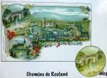Belgien, Wallonien, Provinz Lttich, deutschsprachige Gemeinschaft, Schild aus frheren Zeiten in Burg Reuland am Vennbahn Radweg (Strecke 47 in Belgien).
