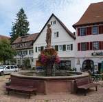 Dornstetten, der Marktplatzbrunnen, errichtet 1743, Sept.2017