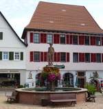 Dornstetten, der 1743 aufgestellte Brunnen am Marktplatz, Sept.2017