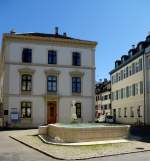 Basel, der Schneckbrunnen aus dem 18.Jahrhundert in der St.Alban-Vorstadt, Mai 2015